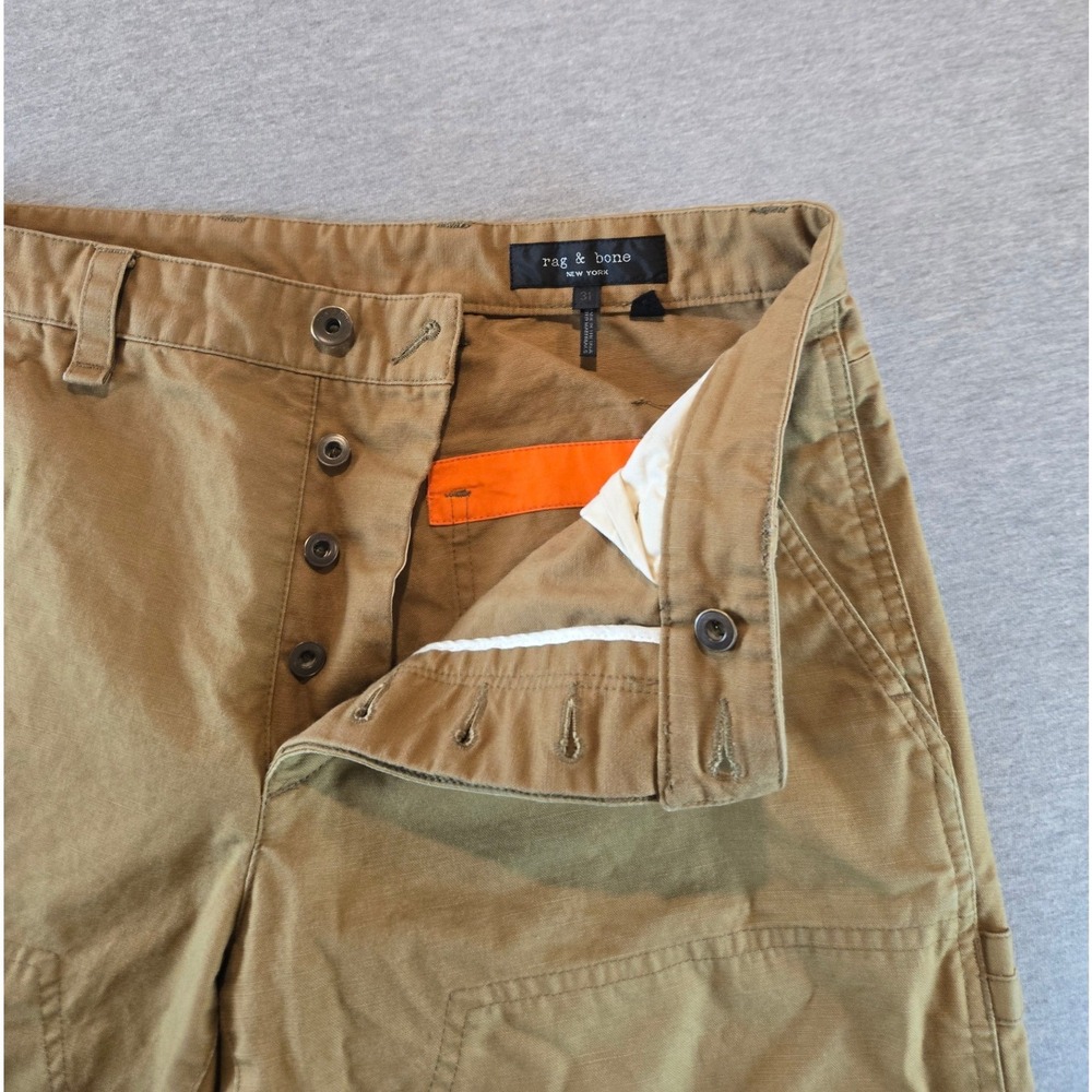 Rag & Bone Carpenter Pants Mens 31 Tan Double Knee Canvas Button Fly Utility - Picture 12 of 16